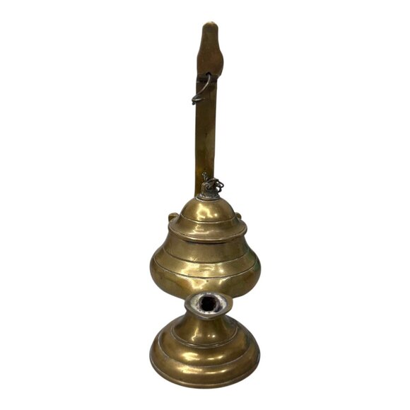 Vintage Brass Betty Oil Lamp Hanging Antique Collectible Miners Nautical Ship 6" - Picture 8 of 10